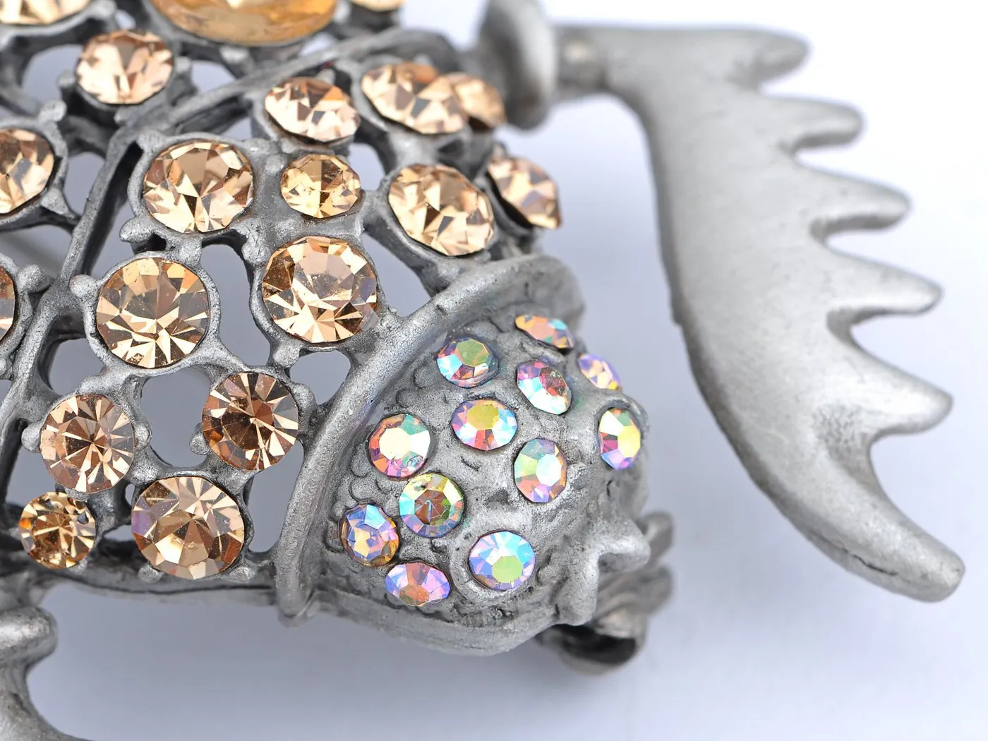 Alilang Colorado Topaz Rhinestone Crystal Egyptian Dung Scarab Gem Beetle Bug Pin Brooch