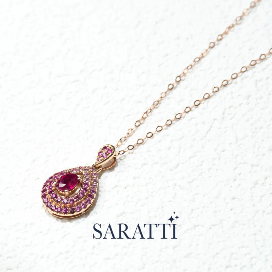 Mogok Rose Natural Ruby Necklace