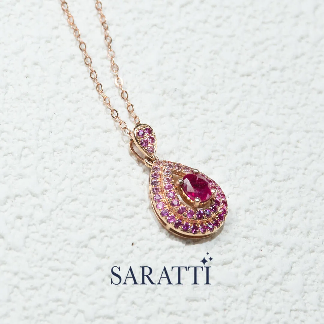 Mogok Rose Natural Ruby Necklace
